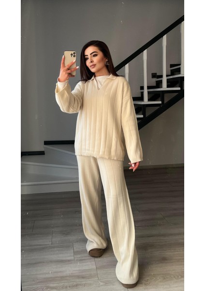 Ekru Polo Yaka Triko Takım indirimleri
