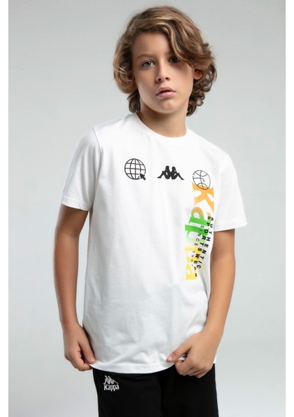 Kappa Erkek Çocuk Baskılı Tshirt 5-16 Yaş Beyaz fiyatları