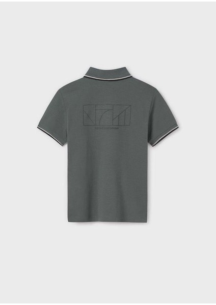Erkek Çocuk Sırt Baskılı Polo Tshirt 10-14 Yaş Yeşil modelleri