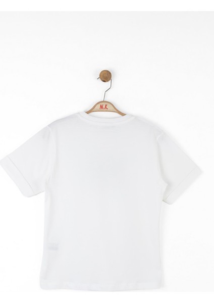 Erkek Çocuk Freedom Tshirt 8-14 Yaş Ekru