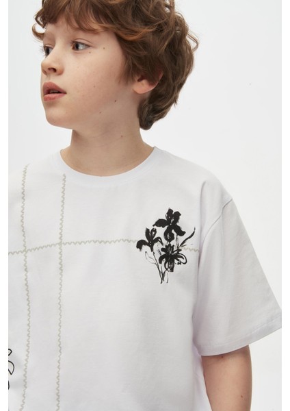 Nk Erkek Çocuk Noir Tshirt 8-14 Yaş Beyaz