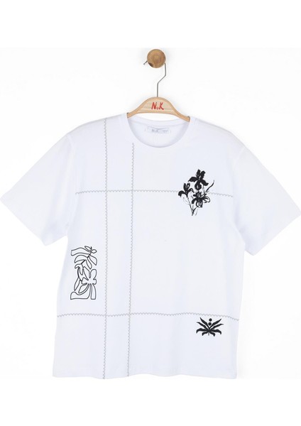 Nk Erkek Çocuk Noir Tshirt 8-14 Yaş Beyaz