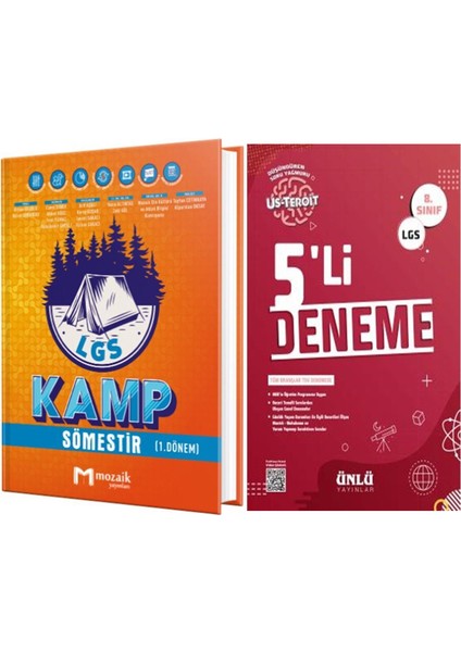 Yayınları 8. Sınıf Lgs Kamp Sömestır 1. Dönem ve Ünlü 5 Li Deneme Seti 2 Kitap