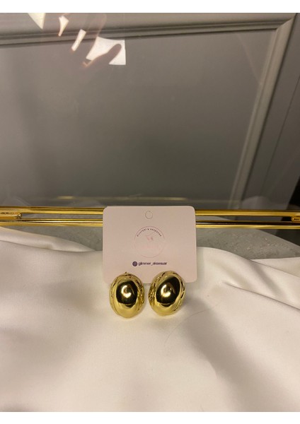 Oval Bombeli Tasarım Xupıng Küpe