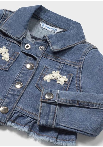 Mayoral Kız Bebek Fırfırlı Denim Ceket 1-3 Yaş Mavi modelleri