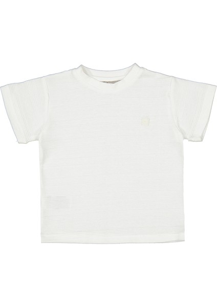 Erkek Çocuk Düz Tshirt 4-10 Yaş Krem