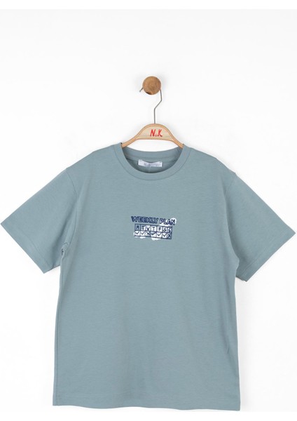 Erkek Çocuk Plan Tshirt 8-14 Yaş Mint