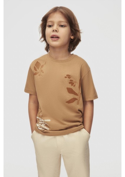Nk Erkek Çocuk Autumn Tshirt 4-8 Yaş Camel