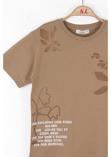 Nk Erkek Çocuk Autumn Tshirt 4-8 Yaş Camel