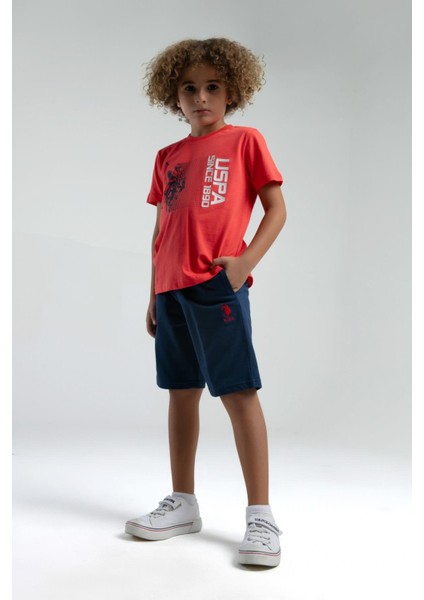 U.s. Polo Erkek Çocuk Baskılı Şortlu Takım 4-15 Yaş Nar Çiçeği fiyatları