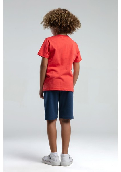 U.s. Polo Erkek Çocuk Baskılı Şortlu Takım 4-15 Yaş Nar Çiçeği indirimleri