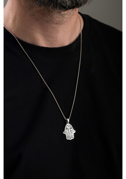 Gümüş Fatma Ana Eli Ayetel Kürsi Yazılı Ayet Göz Model Kolye fiyatları