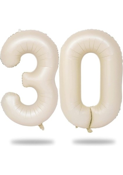 Krem Bej 30 Rakam Folyo Balon 80 cm