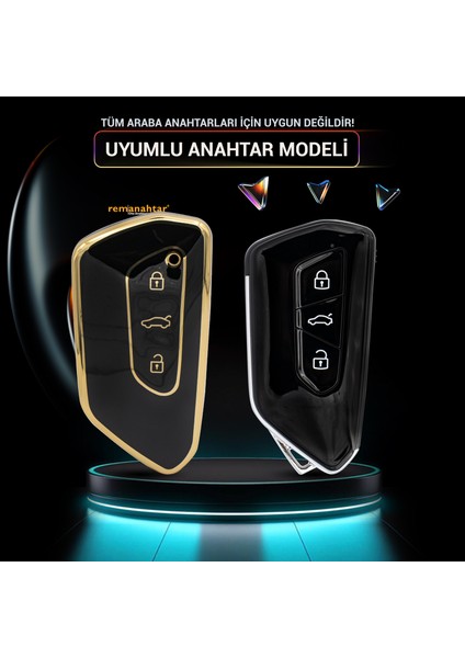 Golf8 3 Buton Smart Nano Anahtar Kılıfı Siyah