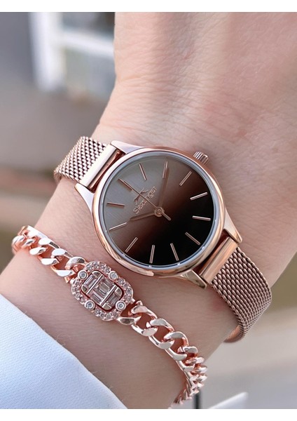 Çelik Kordon 2 Yıl Garantili 5 Atm Bileklik Hediyeli Kadın Kol Saati BSL.09.2458.3.05