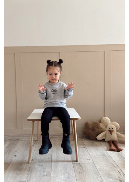 Little Duck Nakış Detaylı Bebek Çocuk Pamuklu Sweatshirt Kız/erkek