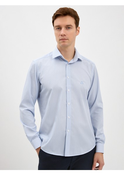 Erkek Regular Fıt Gömlek-Mavi