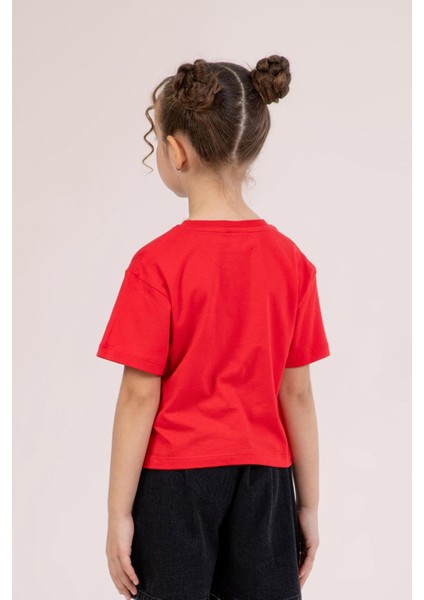 Dmb Kız Çocuk Baskılı Tshirt 4-9 Yaş Kırmızı modelleri