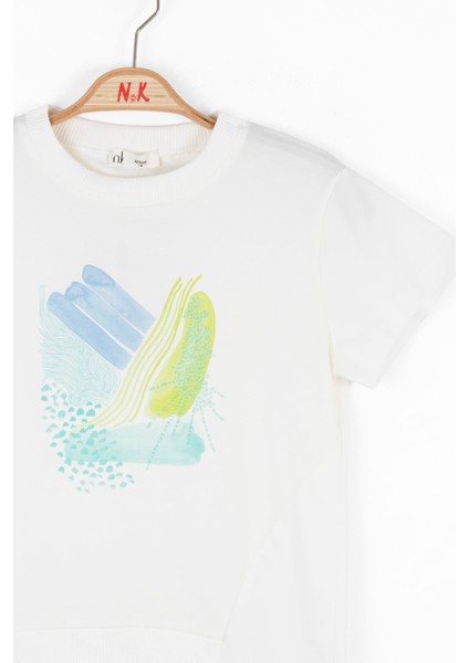 Nk Kız Çocuk Yosun Tshirt 8-14 Yaş Ekru