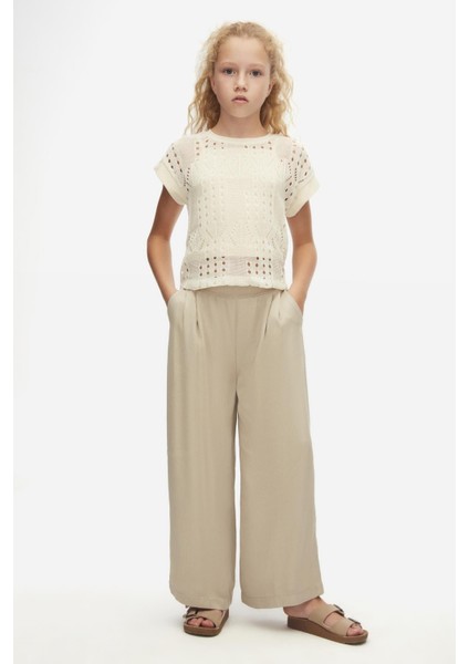 Kız Çocuk Harmony Tshirt 8-14 Yaş Krem