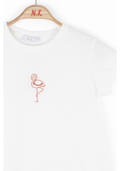 Nk Kız Çocuk Flamingo Tshirt 4-8 Yaş Ekru fiyatları