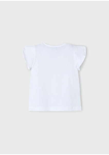 Mayoral Kız Çocuk Aplikeli Tshirt 4-8 Yaş Beyaz modelleri