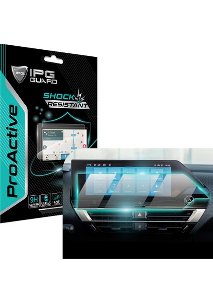 Citroen 2021-2024 C4 - C4 Max 10 Inch Navigasyon Için 9h Nano Ipg Proactive Ekran Koruyucu.