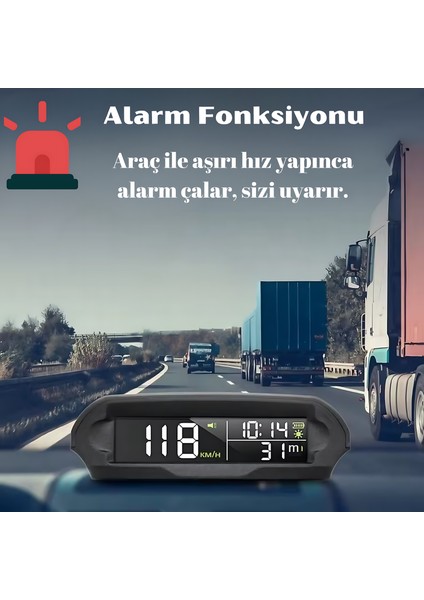 Araç Gps Güneş Enerjili Dijital Hız Göstergeli Çok Fonksiyonlu Hız Ölçer S98 Hud Ekran modelleri