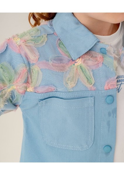 Çiçek Garnili Ceket Tshirt Takım modelleri