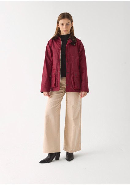 Barn Yağlı Ceket (Koyu Kırmızı)/ Wax Jacket (Perfect Red ) / Barn Waxed Cotton Jacket modelleri