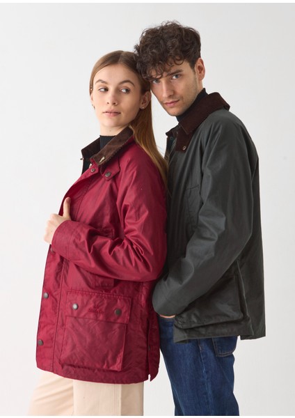 Barn Yağlı Ceket (Koyu Kırmızı)/ Wax Jacket (Perfect Red ) / Barn Waxed Cotton Jacket indirimleri