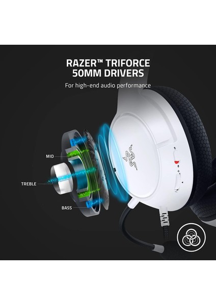 Razer Kaira x - Xbox Series X|s Için Kablolu Oyun Kulaklığı (Triforce 50MM Sürücü, Hyperclear Kardioid Mikrofon, Dahili Kontroller, Çapraz Platform Uyumluluk) Mavi