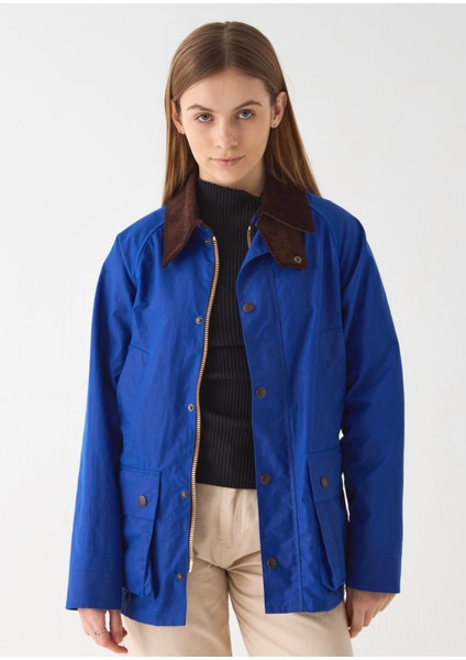 Barn Yağlı Ceket(Ege Mavisi/ Barn Wax Jacket (Aegean Blue)/ Barn Waxed Cotton Jacket