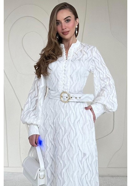 Kemer Detaylı Astarlı Elbise modelleri