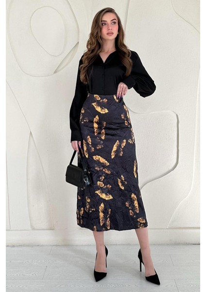 Baskılı Kroşetalı Etek