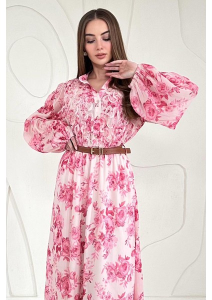 Şifon Kemer Detaylı Elbise fiyatları