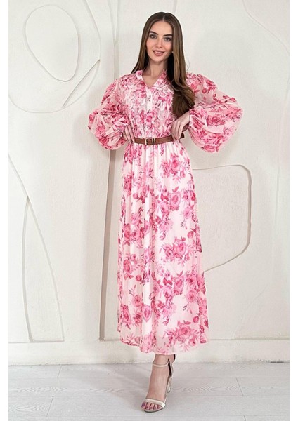 Şifon Kemer Detaylı Elbise modelleri