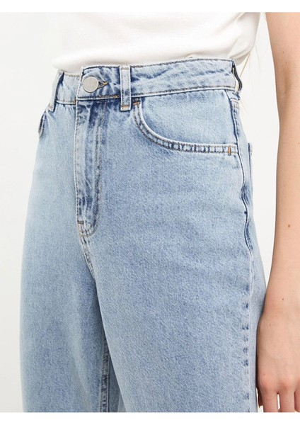 Max Indigo Kar Mavi Mom Jean Yüksek Bel Detay Boyfriend Kot Mavi 2024 fırsatları