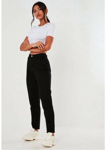 Leo Penelope Zero Kadın Maria Black Slim Mom Jean Pantolon