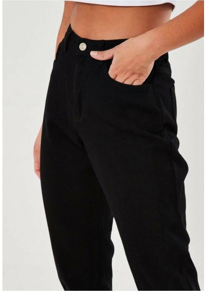 Leo Penelope Zero Kadın Maria Black Slim Mom Jean Pantolon