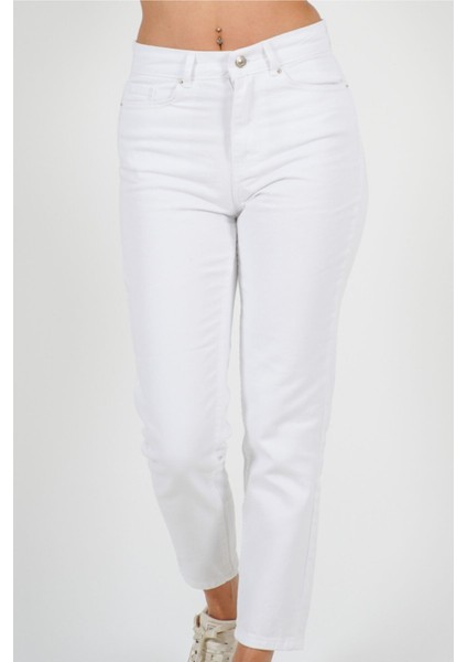 Penolope Kadın Kadın Beyaz Mom Jean Pantalon