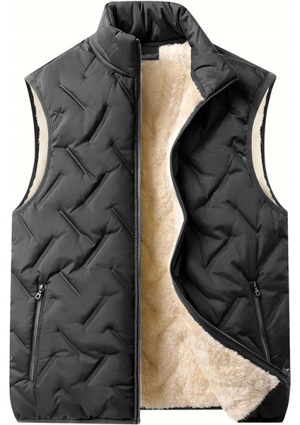 Unisex Çift Katman Ultra Termal Isı Yalıtımlı Su ve Rüzgar Geçirmez Içi Peluşlu Yelek