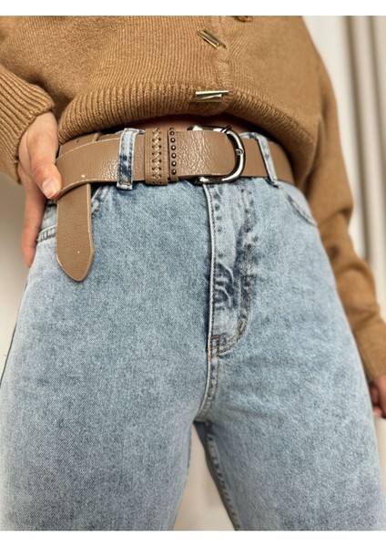 Leo Koyu Mavi Mom Jeans Likralı Yüksek Bel Mavi Kar Yıkamalı Mom Kot Pantolon modelleri