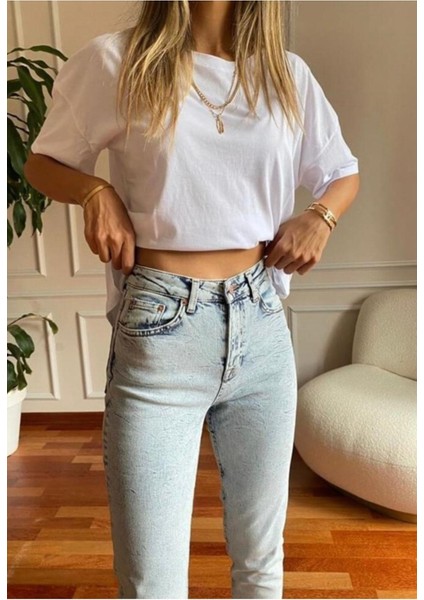 Kar Yıkama Yüksek Bel Esnek Pantolon fırsatları