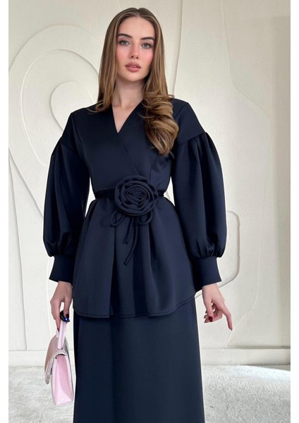 Gül Detaylı Etekli Takım modelleri