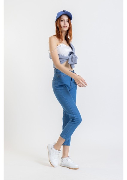 Max Mavi Kadın Yüksek Bel Mom Jean modelleri