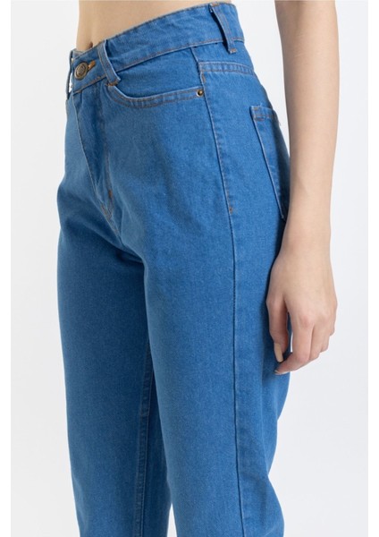 Max Mavi Kadın Yüksek Bel Mom Jean fırsatları