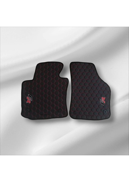 Seat Leon Uyumlu Fr MK-2(2005-2012)KASA Deri Kapitone Petek Desenli Şaft Kaplamalı Oto Paspas Takımı