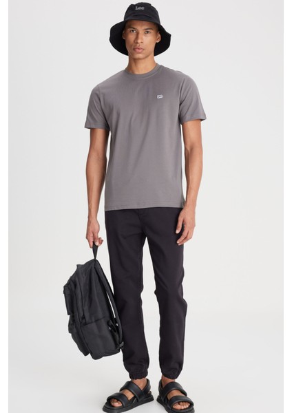 Lee Bisiklet Yaka T-Shirt Antrasit Erkek Kısa Kol T-Shirt modelleri