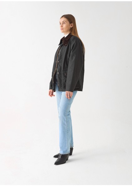 Barn Yağlı Ceket (Siyah)/ Barn Wax Jacket (Black) / / Barn Waxed Cotton Jacket fırsatları